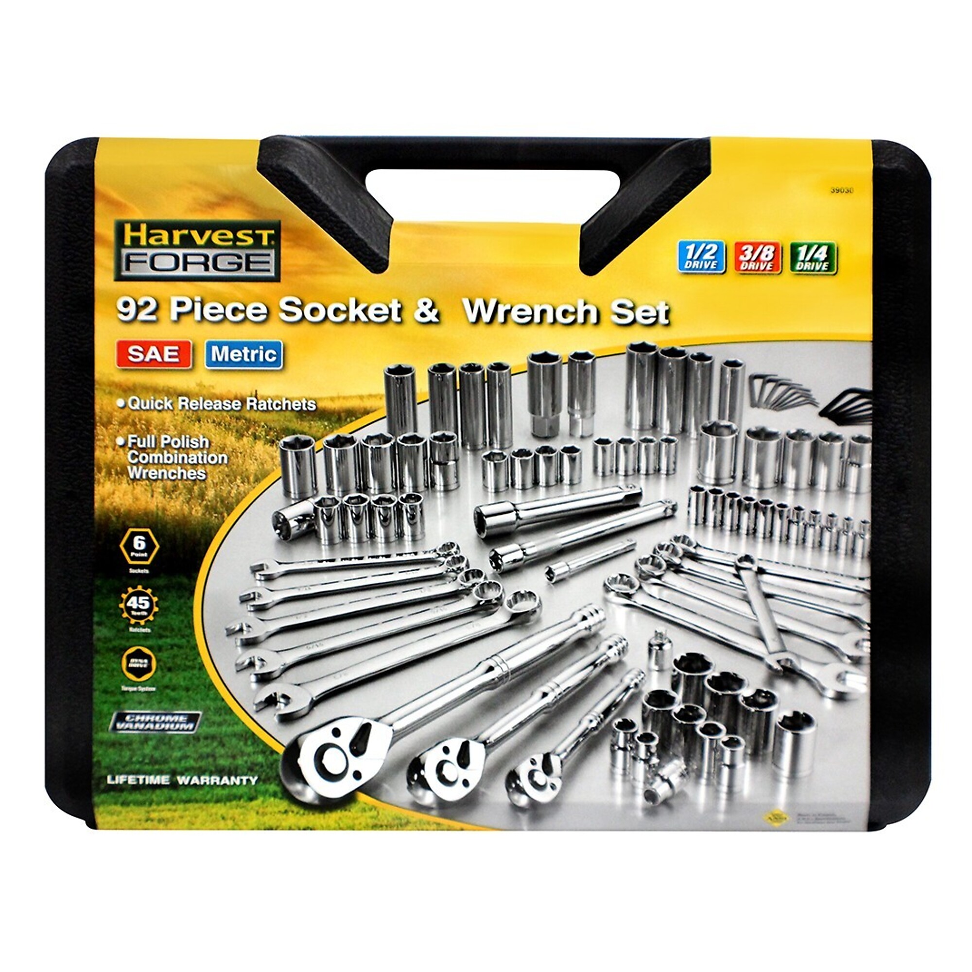 Harvest Forge, 92 pc. Professional Socket and Wrench Set, Model # 39030